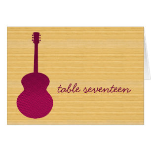 Pink Country Gitarre Tischnummer Card