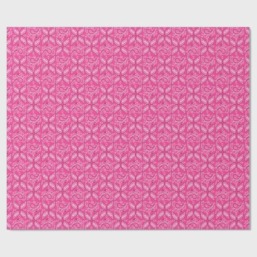 Pink Country Paisley Papier Geschenkpapier (Flach)