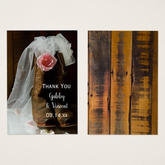 Pink Country Rose Cowboy Boots Gastgeschenk Hochze (Vorne & Hinten)