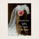 Pink Country Rose Cowboy Boots Gastgeschenk Hochze (Vorderseite)