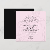 Pink Couple Hugging Script Engagement Party Save The Date (Vorne/Hinten)