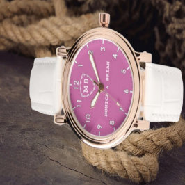 Pink Couple names Valentine's Day Wedding Romantic Armbanduhr