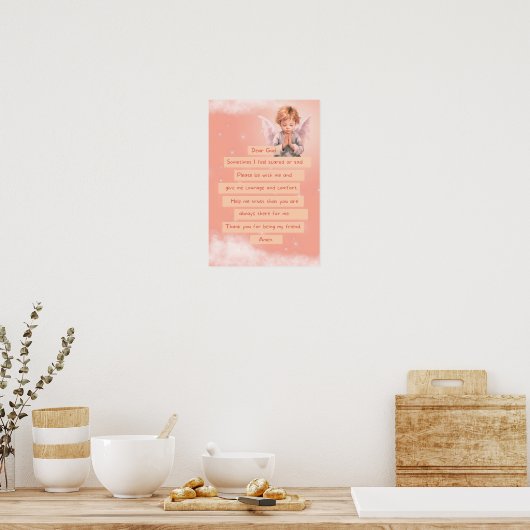 Pink Course Child Prayer Poster (Küche)