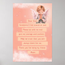 Pink Course Child Prayer Poster