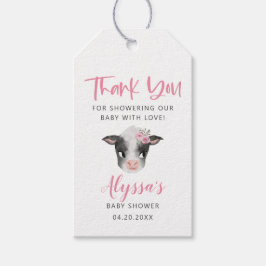 Pink Cow Baby Dusche Geschenkanhänger