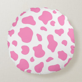 Pink Cow Print Decorative Pillow Rundes Kissen