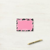 Pink Cow Print & White Bow With Your Name Post-it Klebezettel (Auf Schreibtisch)