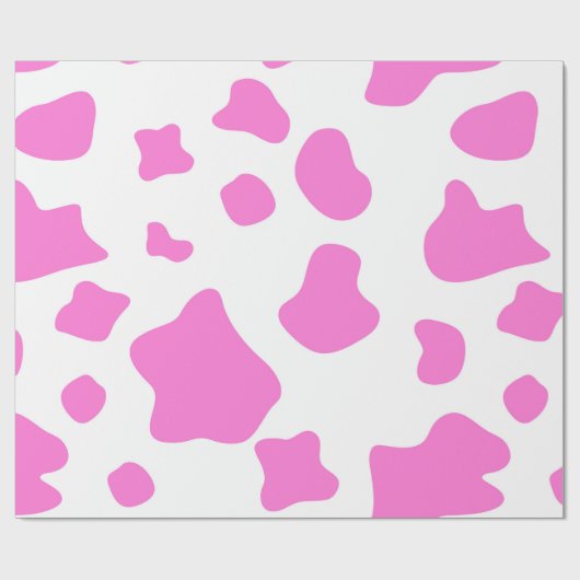 Pink cow spots pattern, Tier fur in pastel Geschenkpapier (Flach)