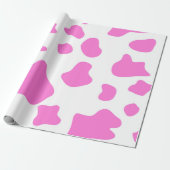 Pink cow spots pattern, Tier fur in pastel Geschenkpapier (Ungerollt)