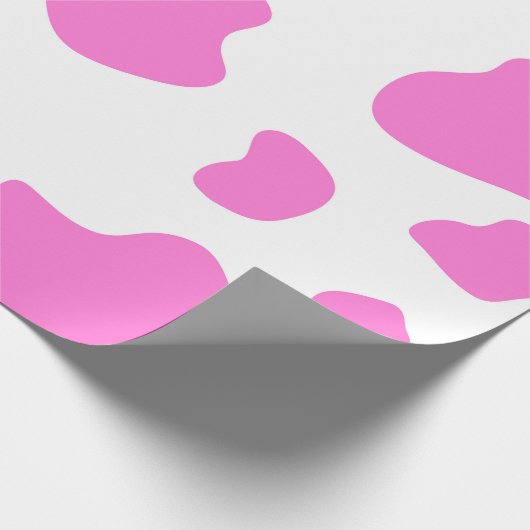 Pink cow spots pattern, Tier fur in pastel Geschenkpapier (Ecke)
