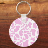 Pink Cow Spots Tierdruckmuster Schlüsselanhänger (Vorderseite)