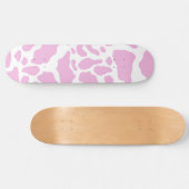 Pink Cow Spots Tierdruckmuster Skateboard (Horizontal)