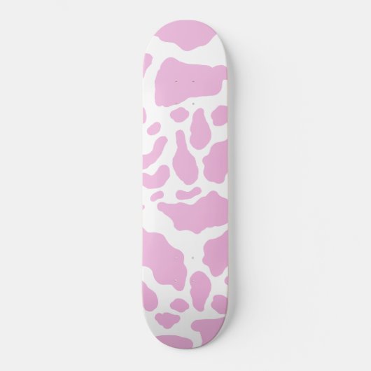 Pink Cow Spots Tierdruckmuster Skateboard (Vorderseite)