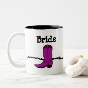 Pink Cowboy Boot Bride Tasse