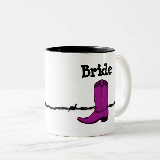 Pink Cowboy Boot Bride Tasse (VorderseiteRechts)
