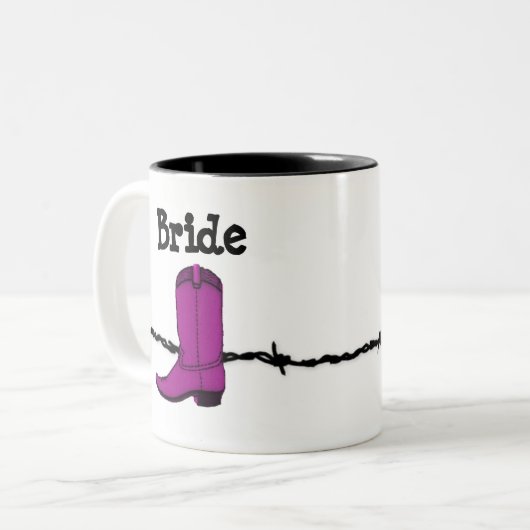 Pink Cowboy Boot Bride Tasse (Vorderseite Links)