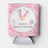 Pink Cowboy Boots & Bubbly Brautparty Dusche Dosenkühler (Vorderseite)