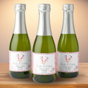 Pink Cowboy Boots & Bubbly Brautparty Schaumweinetikett