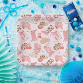Pink Cowboy Boots Papierplatte Pappteller (Party)