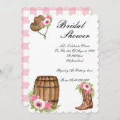 PINK COWBOY BRIDAL SHOWER EINLADUNG (Vorne/Hinten)