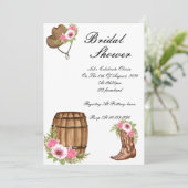 PINK COWBOY BRIDAL SHOWER EINLADUNG (Stehend Vorderseite)