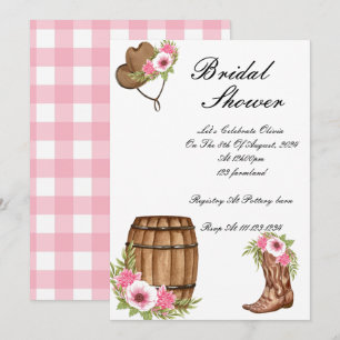 PINK COWBOY BRIDAL SHOWER EINLADUNG