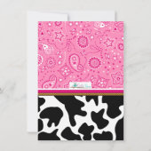 Pink Cowboy Dankeschön Anmerkungen Dankeskarte (Rückseite)