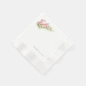 Pink Cowboy Hat Rustic Wedding Cocktail Serviette (Ecke)