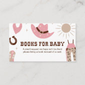 Pink Cowgirl Babydusche Bücher für Baby Begleitkarte (Vorderseite)