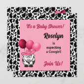 Pink Cowgirl Babydusche Einladung (Vorne/Hinten)