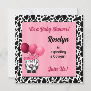 Pink Cowgirl Babydusche Einladung