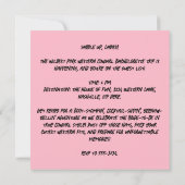 Pink Cowgirl Bachelorette Coquette Boots Einladung (Rückseite)