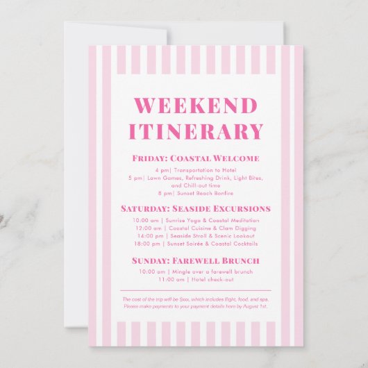 Pink Cowgirl Bachelorette Weekend Einladung (Rückseite)