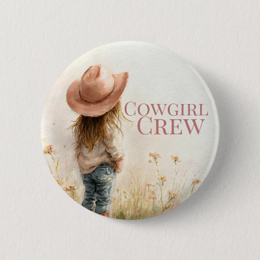 Pink Cowgirl Birthday | Farm Theme 1st Button (Vorderseite)