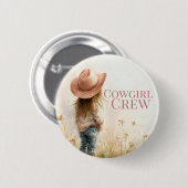 Pink Cowgirl Birthday | Farm Theme 1st Button (Vorne & Hinten)