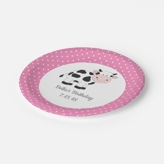 Pink Cowgirl Birthday Paper Teller (Schrägansicht)