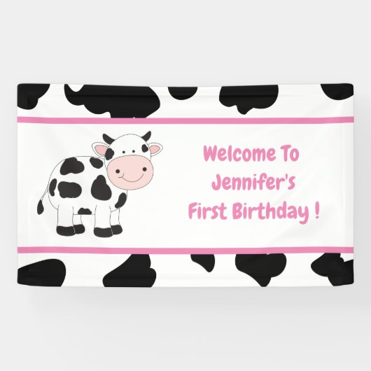 Pink Cowgirl Birthday Party Banner (Horizontal)