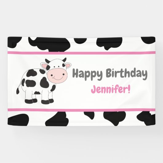 Pink Cowgirl Birthday Party Banners Banner (Horizontal)