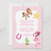 Pink Cowgirl Birthday Party Einladung (Vorderseite)