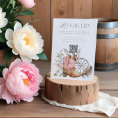 Pink Cowgirl Boot QR Code Registry Baby Shooter Begleitkarte