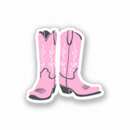 Pink Cowgirl Boots Aufkleber