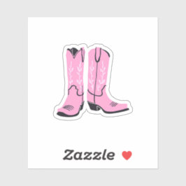 Pink Cowgirl Boots Aufkleber