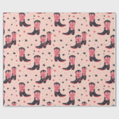 Pink Cowgirl Boots Geschenkpapier (Flach)