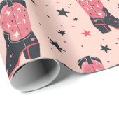 Pink Cowgirl Boots Geschenkpapier (Rolleneckpunkt)