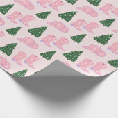 Pink Cowgirl Boots Hat Weihnachtsbaum Geschenkpapier (Ecke)