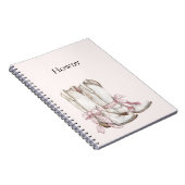 Pink Cowgirl Boots Notizblock (Rechte Seite)