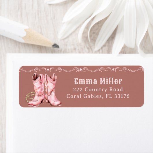 Pink Cowgirl Boots Western Baby Dusche Rückfahrt (Insitu)