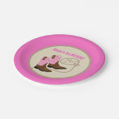 Pink Cowgirl Boots Western Geburtstagsparty Pappteller (Schrägansicht)