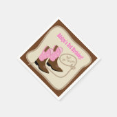 Pink Cowgirl Boots Western Geburtstagsparty Serviette (Ecke)