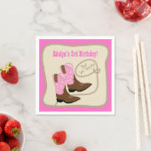 Pink Cowgirl Boots Western Geburtstagsparty Serviette (Beispiel)
